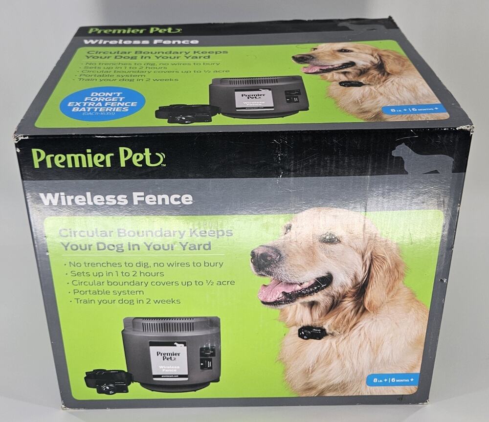 Premier Pet GIF00-16917 Wireless Dog Fence System 1/2 Acre New Sealed